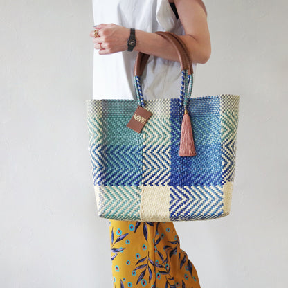 【WOVEN ウーヴン】Middle Tote ミドルトート メキシコ製 バスケットバッグ メルカドバッグ