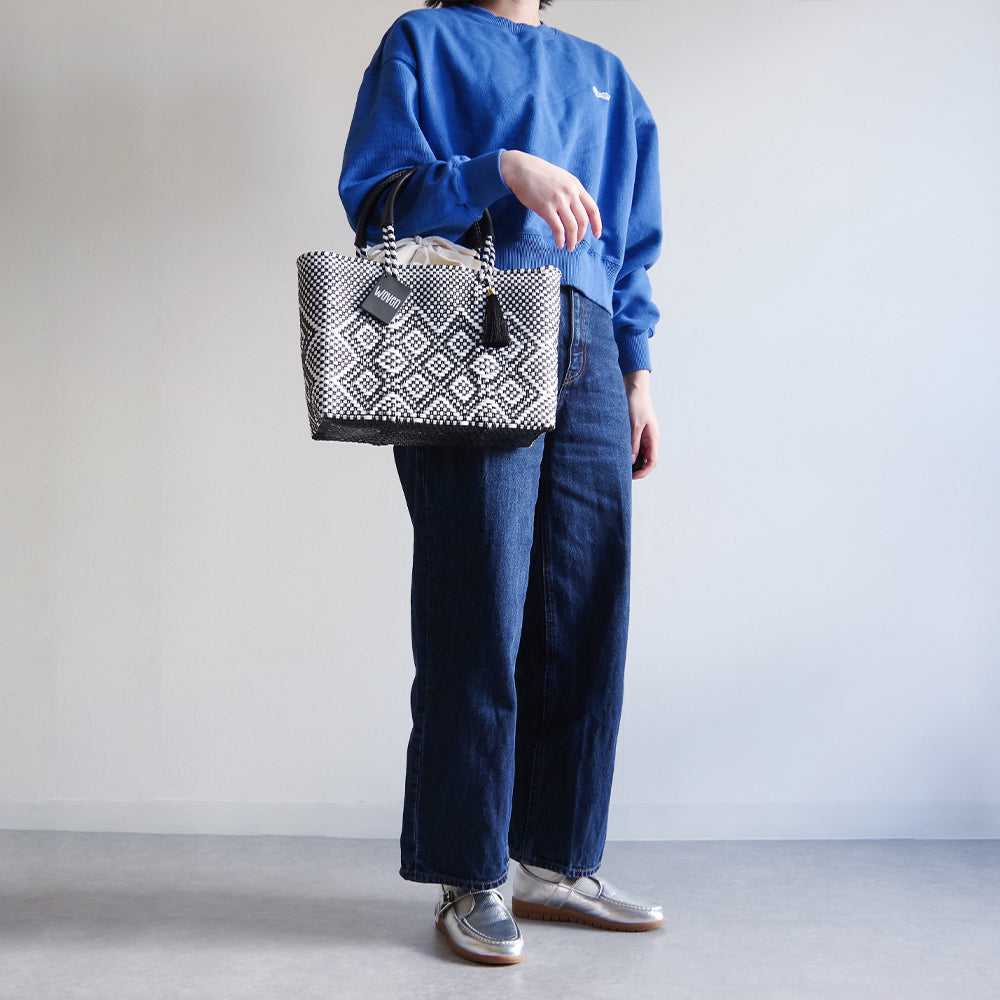 【WOVEN ウーヴン】バスケットバッグ コットンライニング 【SMALL BAG COTTON LINING】 メキシコ製 メルカドバッグ