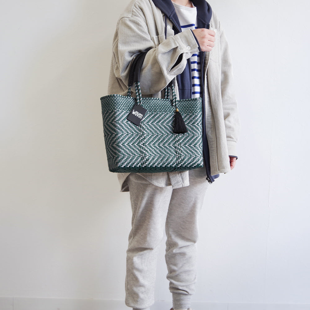 【WOVEN ウーヴン】バスケットバッグ コットンライニング 【SMALL BAG COTTON LINING】 メキシコ製 メルカドバッグ