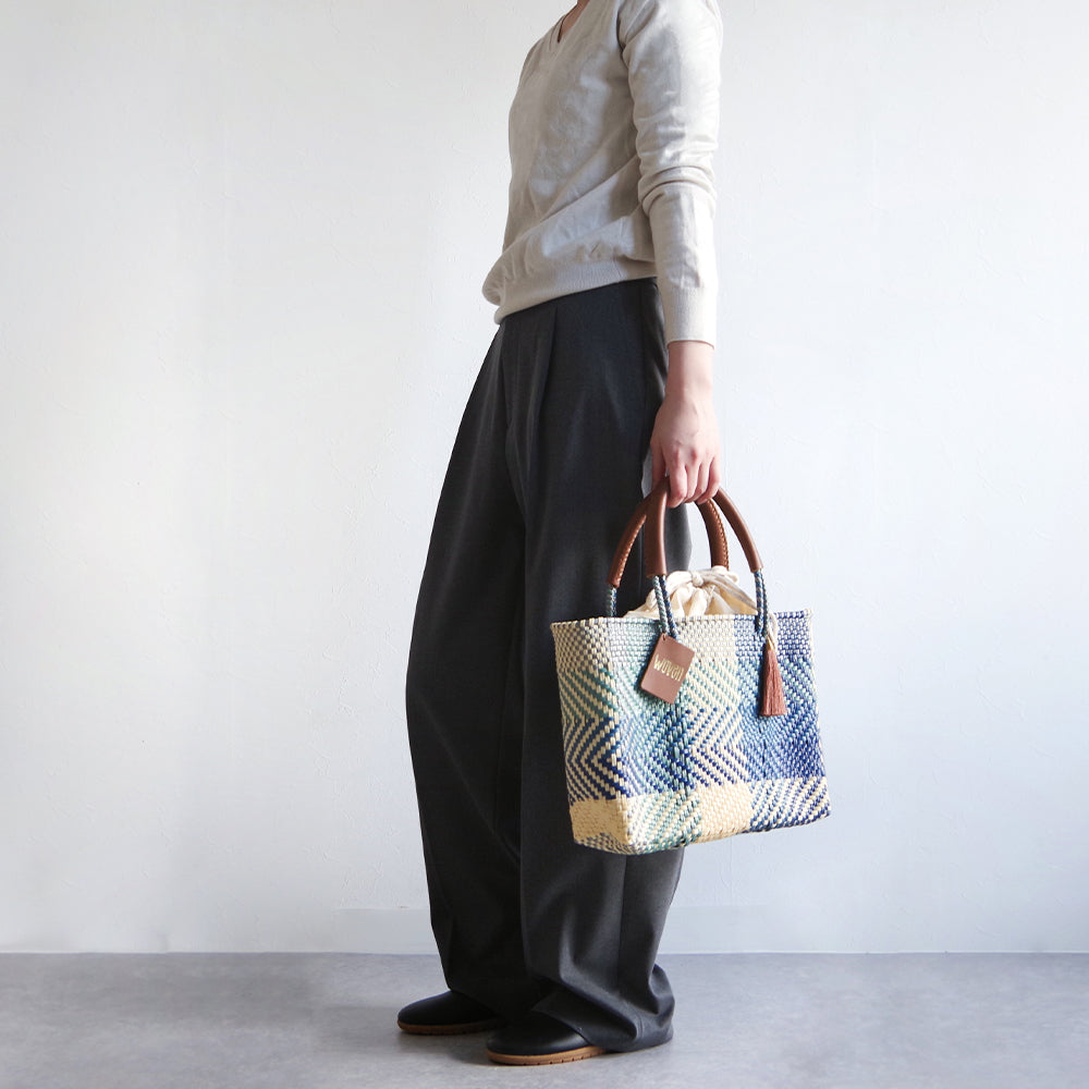 【WOVEN ウーヴン】バスケットバッグ コットンライニング 【SMALL BAG COTTON LINING】 メキシコ製 メルカドバッグ