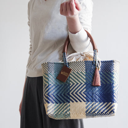 【WOVEN ウーヴン】バスケットバッグ コットンライニング 【SMALL BAG COTTON LINING】 メキシコ製 メルカドバッグ