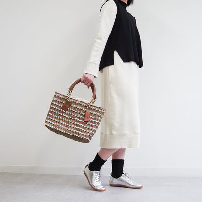 【WOVEN ウーヴン】バスケットバッグ コットンライニング 【SMALL BAG COTTON LINING】 メキシコ製 メルカドバッグ