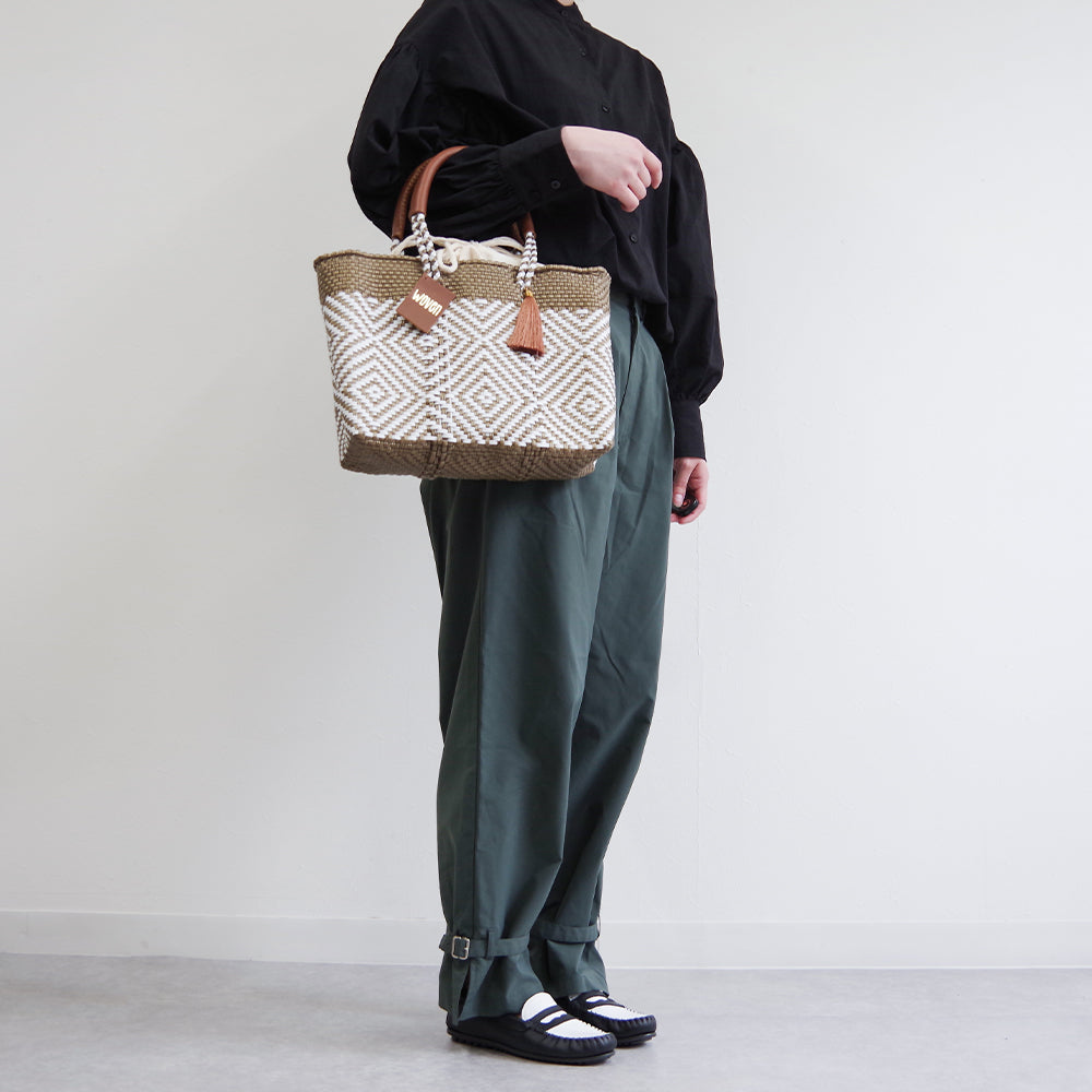 【WOVEN ウーヴン】バスケットバッグ コットンライニング 【SMALL BAG COTTON LINING】 メキシコ製 メルカドバッグ