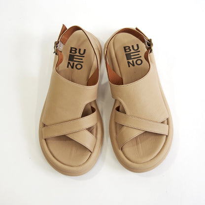 【BUENO ブエノ】デザインベルトサンダル 【A2605】 レザーサンダル ベルト バックストラップ 厚底