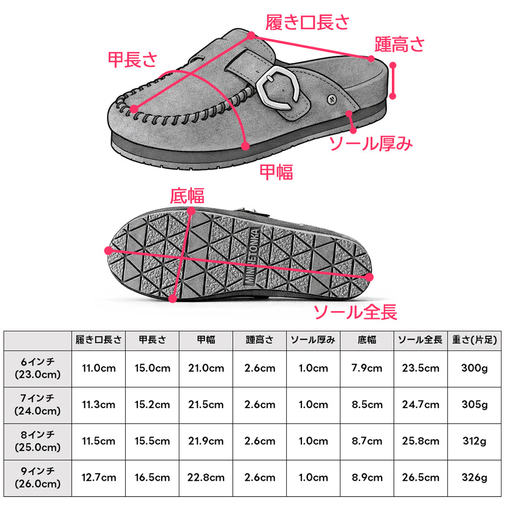 【MINNETONKA ミネトンカ】正規販売代理店 正規品 【BUCKLE CLOG】バックルクロッグ