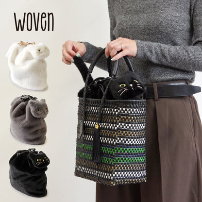 【WOVEN ウーヴン】エコファーねこ2WAYバッグ【ECO FUR NEKO 2WAY BAG】