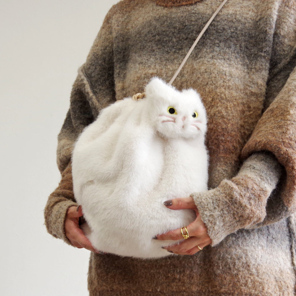 【WOVEN ウーヴン】エコファーねこ2WAYバッグ【ECO FUR NEKO 2WAY BAG】