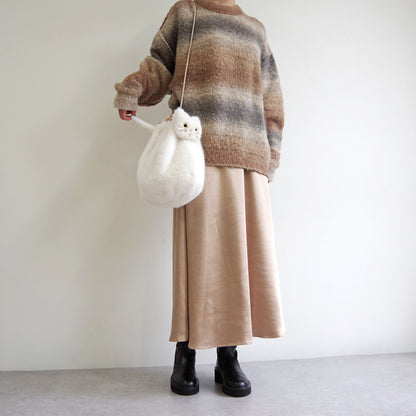 【WOVEN ウーヴン】エコファーねこ2WAYバッグ【ECO FUR NEKO 2WAY BAG】