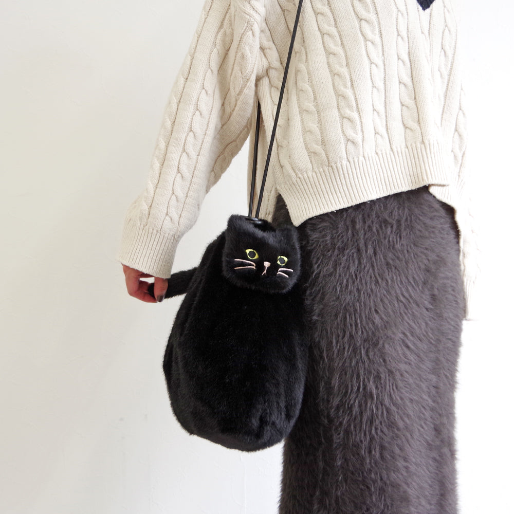 【WOVEN ウーヴン】エコファーねこ2WAYバッグ【ECO FUR NEKO 2WAY BAG】
