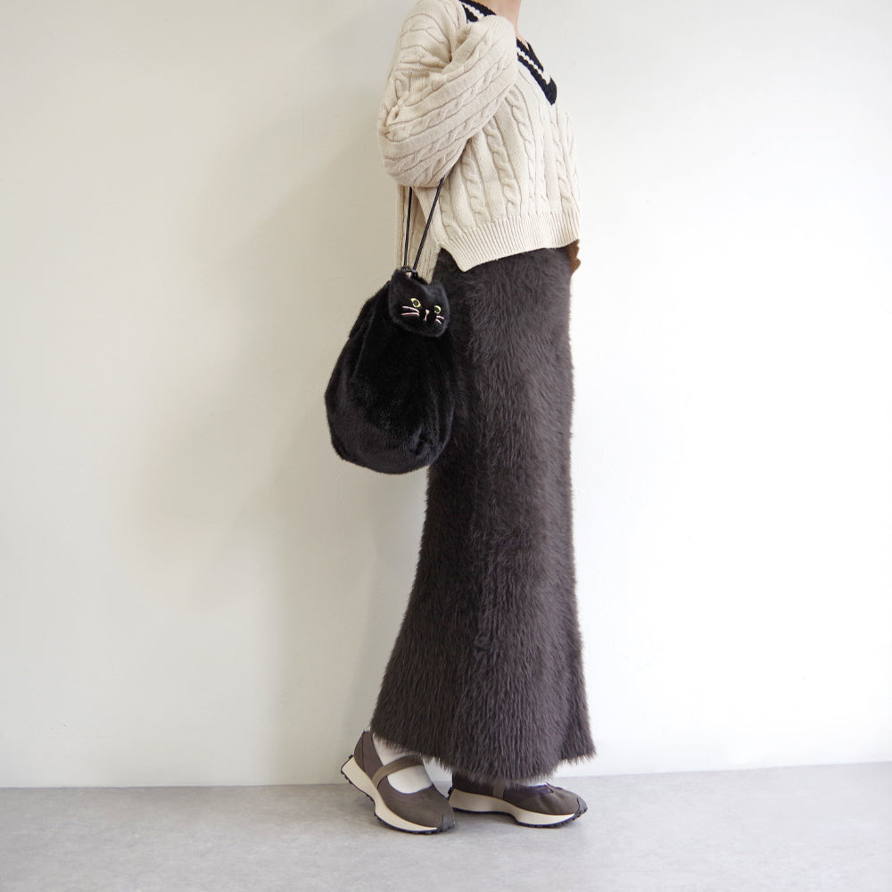 【WOVEN ウーヴン】エコファーねこ2WAYバッグ【ECO FUR NEKO 2WAY BAG】