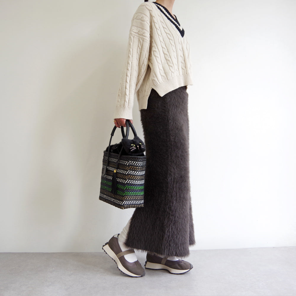 【WOVEN ウーヴン】エコファーねこ2WAYバッグ【ECO FUR NEKO 2WAY BAG】