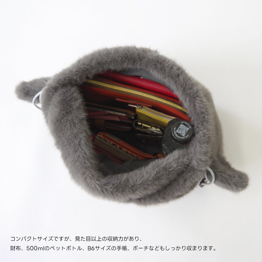 【売上の一部を寄付｜保護犬猫支援】WOVEN ウーヴン 【ECO FUR NEKO FACE BAG】 エコファーねこ2WAYバッグ