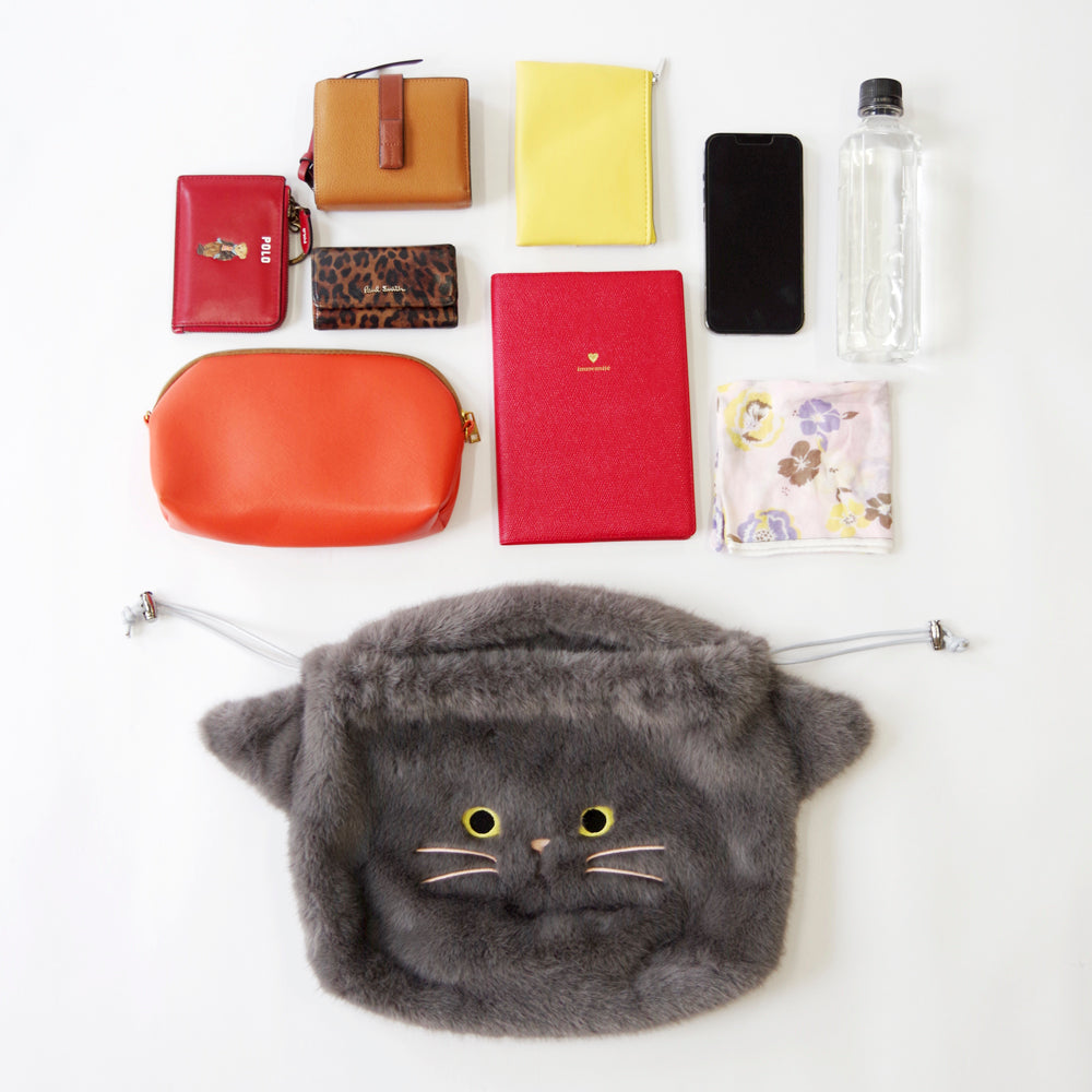 【売上の一部を寄付｜保護犬猫支援】WOVEN ウーヴン 【ECO FUR NEKO FACE BAG】 エコファーねこ2WAYバッグ