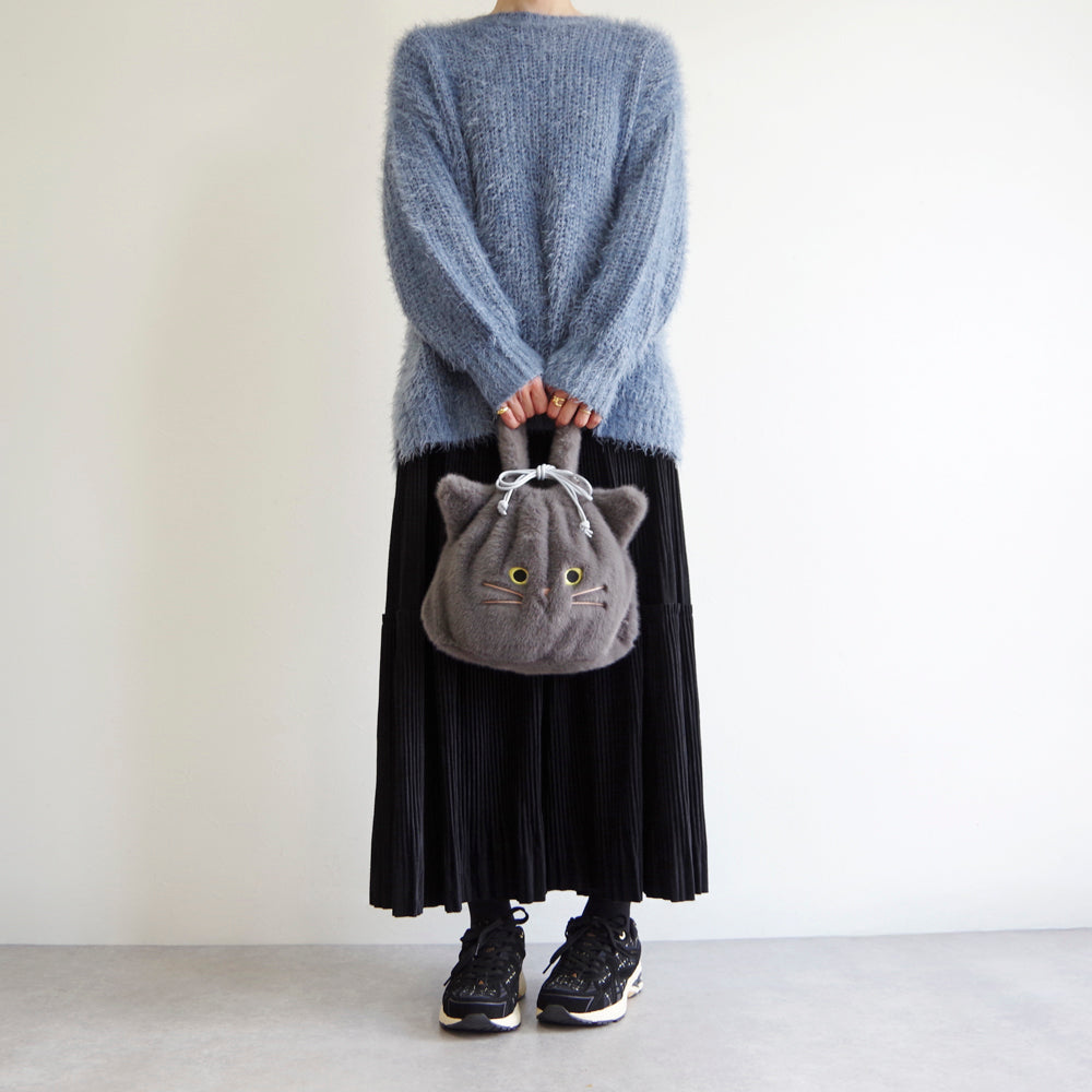 【売上の一部を寄付｜保護犬猫支援】WOVEN ウーヴン 【ECO FUR NEKO FACE BAG】 エコファーねこ2WAYバッグ