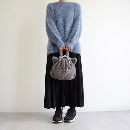【売上の一部を寄付｜保護犬猫支援】WOVEN ウーヴン 【ECO FUR NEKO FACE BAG】 エコファーねこ2WAYバッグ