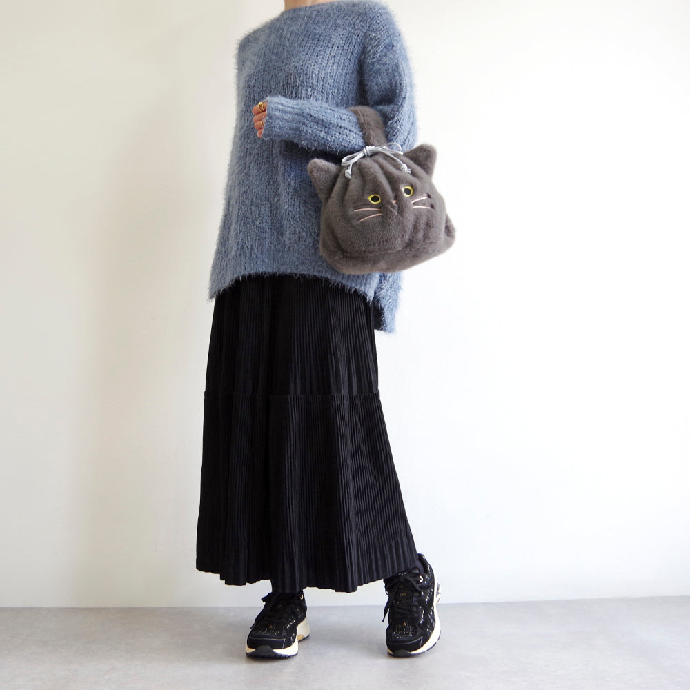 【売上の一部を寄付｜保護犬猫支援】WOVEN ウーヴン 【ECO FUR NEKO FACE BAG】 エコファーねこ2WAYバッグ