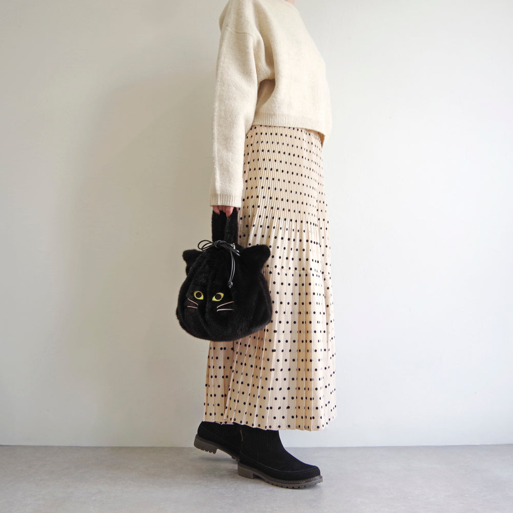 【売上の一部を寄付｜保護犬猫支援】WOVEN ウーヴン 【ECO FUR NEKO FACE BAG】 エコファーねこ2WAYバッグ