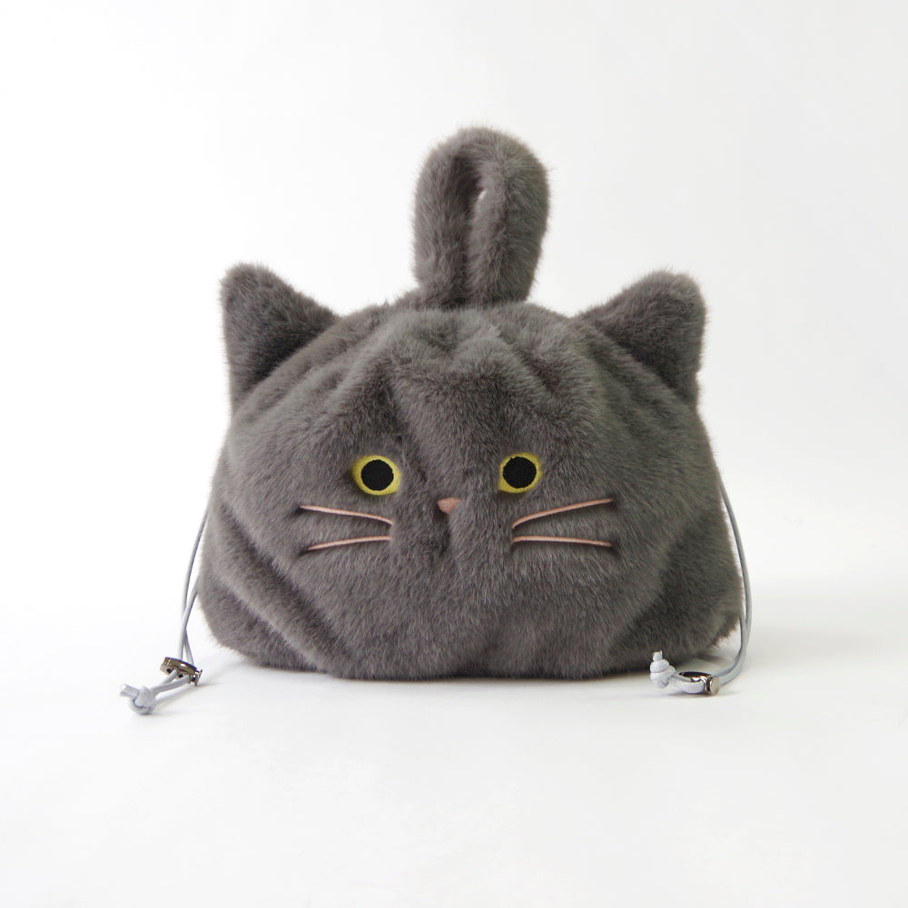 【売上の一部を寄付｜保護犬猫支援】WOVEN ウーヴン 【ECO FUR NEKO FACE BAG】 エコファーねこ2WAYバッグ