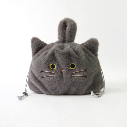 【売上の一部を寄付｜保護犬猫支援】WOVEN ウーヴン 【ECO FUR NEKO FACE BAG】 エコファーねこ2WAYバッグ
