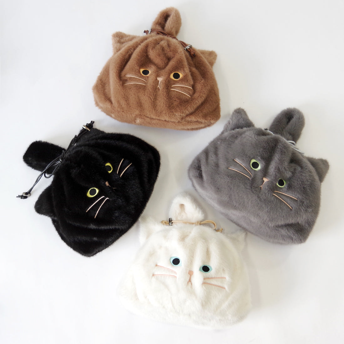 【売上の一部を寄付｜保護犬猫支援】WOVEN ウーヴン 【ECO FUR NEKO FACE BAG】 エコファーねこ2WAYバッグ