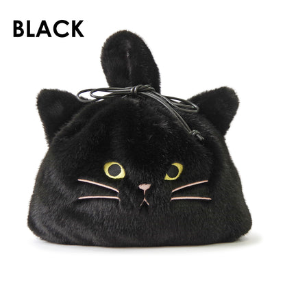 【売上の一部を寄付｜保護犬猫支援】WOVEN ウーヴン 【ECO FUR NEKO FACE BAG】 エコファーねこ2WAYバッグ