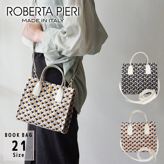 【ROBERTA PIERI ロベルタピエリ】 KAGO カゴ BOOK BAG 21 ブックバッグ イタリア製 2way スクエア ミニバッグ【正規品】