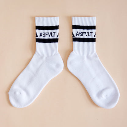 【ASFVLT アスファルト】【LINE SOCKS】WHITE×BLACK