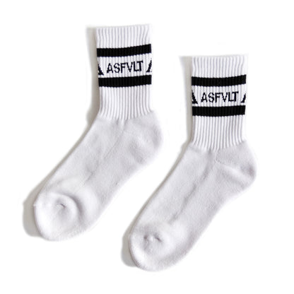 【ASFVLT アスファルト】【LINE SOCKS】WHITE×BLACK