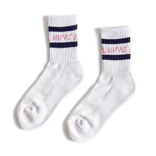 【ASFVLT アスファルト】【LINE SOCKS】WHITE×NAVY×PINK