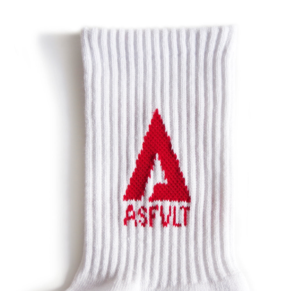 【ASFVLT アスファルト】【LOGO SOCKS】WHITE×BLACK