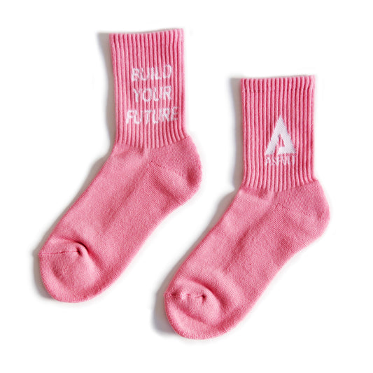 【ASFVLT アスファルト】【LOGO SOCKS】PINK×WHITE