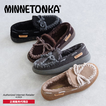 【特典付き】【MINNETONKA ミネトンカ】正規販売代理店 正規品 【24M08】 ニットステッチボアモカシン