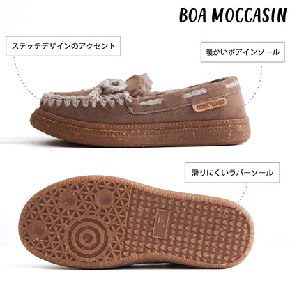 【特典付き】【MINNETONKA ミネトンカ】正規販売代理店 正規品 【24M08】 ニットステッチボアモカシン