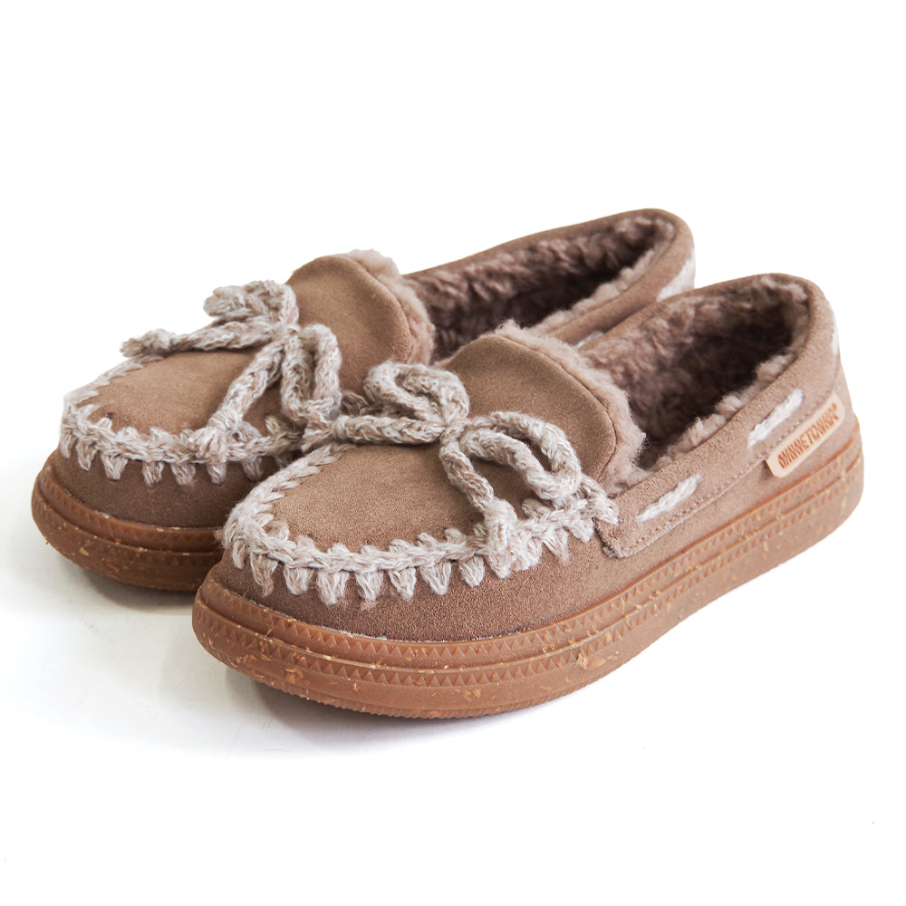 【特典付き】【MINNETONKA ミネトンカ】正規販売代理店 正規品 【24M08】 ニットステッチボアモカシン