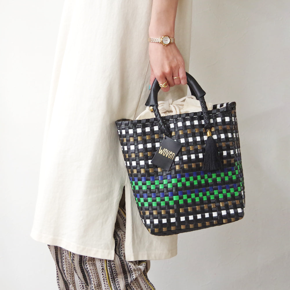 【WOVEN ウーヴン】ミニトートバッグ メキシコ製 バスケットバッグ メルカドバッグ