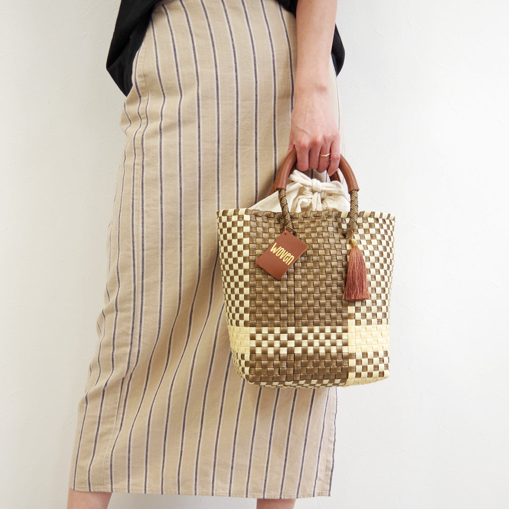 【WOVEN ウーヴン】ミニトートバッグ メキシコ製 バスケットバッグ メルカドバッグ