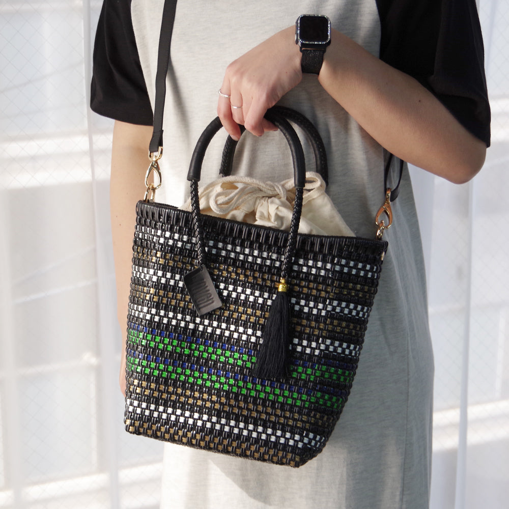 【WOVEN ウーヴン】メルカドバッグ ミニショルダートート【MERCADO BAG MINI SHOULDER TOTE】 メキシコ製 カゴバッグ ショルダーバッグ