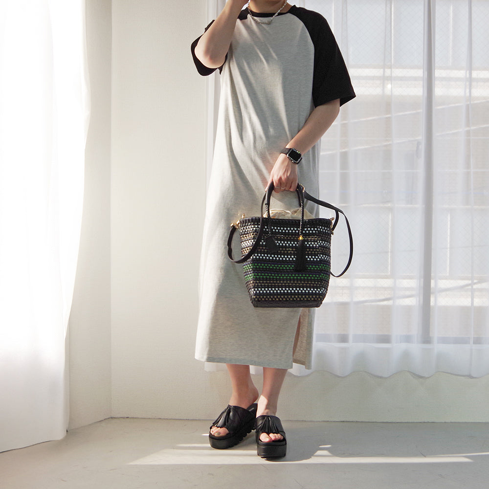 【WOVEN ウーヴン】メルカドバッグ ミニショルダートート【MERCADO BAG MINI SHOULDER TOTE】 メキシコ製 カゴバッグ ショルダーバッグ