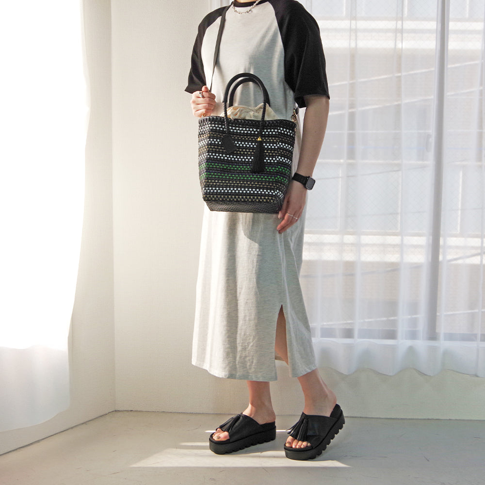 【WOVEN ウーヴン】メルカドバッグ ミニショルダートート【MERCADO BAG MINI SHOULDER TOTE】 メキシコ製 カゴバッグ ショルダーバッグ