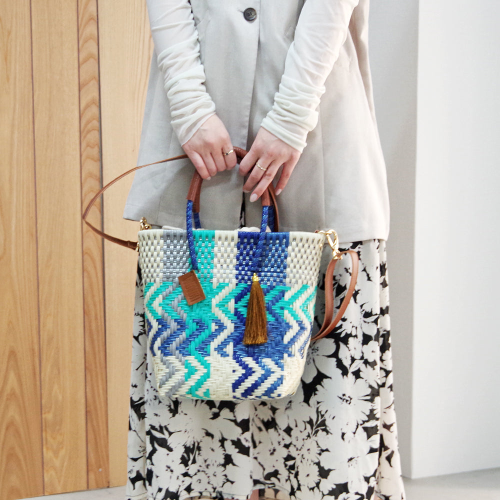 【WOVEN ウーヴン】メルカドバッグ ミニショルダートート【MERCADO BAG MINI SHOULDER TOTE】 メキシコ製 カゴバッグ ショルダーバッグ