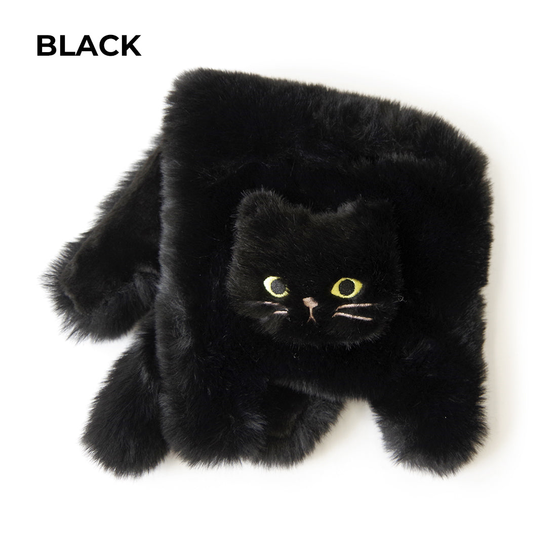 【売上の一部を寄付｜保護犬猫支援】WOVEN ウーヴン 【ECO FUR NEKO FLAP COVER】 エコファー猫フラップカバー かばん用アクセサリー ネコ 猫 ねこ 縦型