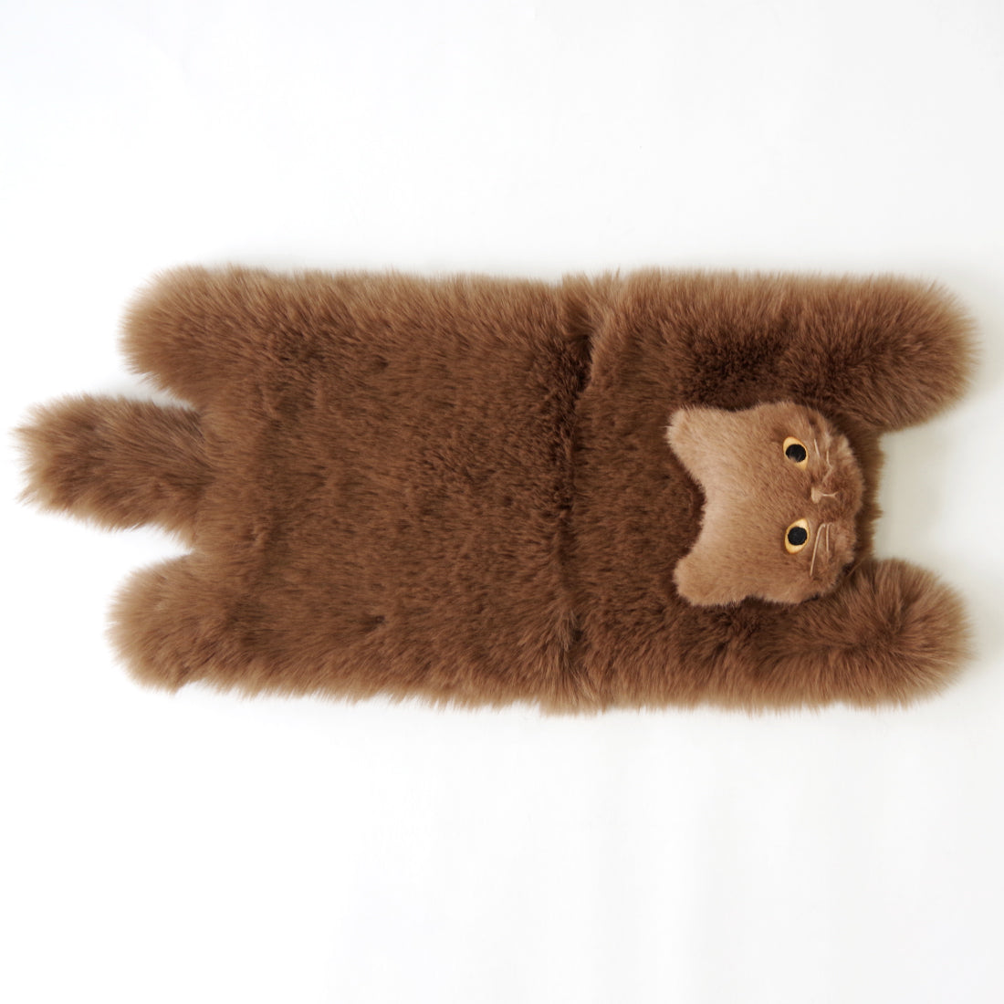 【売上の一部を寄付｜保護犬猫支援】WOVEN ウーヴン 【ECO FUR NEKO FLAP COVER】 エコファー猫フラップカバー かばん用アクセサリー ネコ 猫 ねこ 縦型