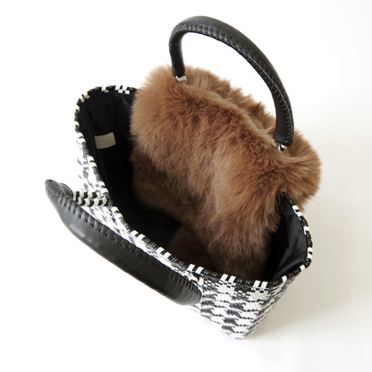 【売上の一部を寄付｜保護犬猫支援】WOVEN ウーヴン 【ECO FUR NEKO FLAP COVER】 エコファー猫フラップカバー かばん用アクセサリー ネコ 猫 ねこ 縦型