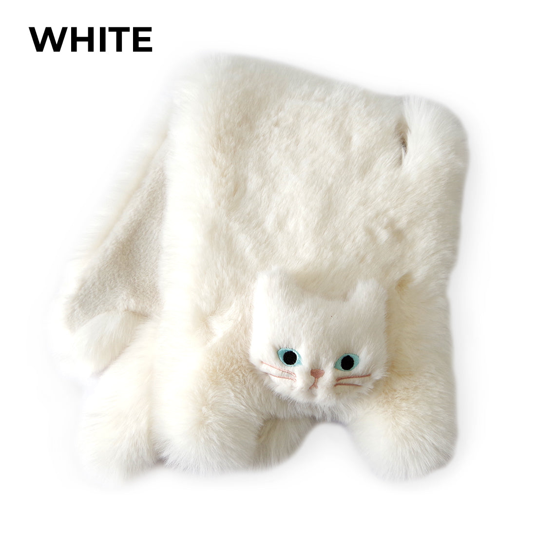 【売上の一部を寄付｜保護犬猫支援】WOVEN ウーヴン 【ECO FUR NEKO FLAP COVER】 エコファー猫フラップカバー かばん用アクセサリー ネコ 猫 ねこ 横型