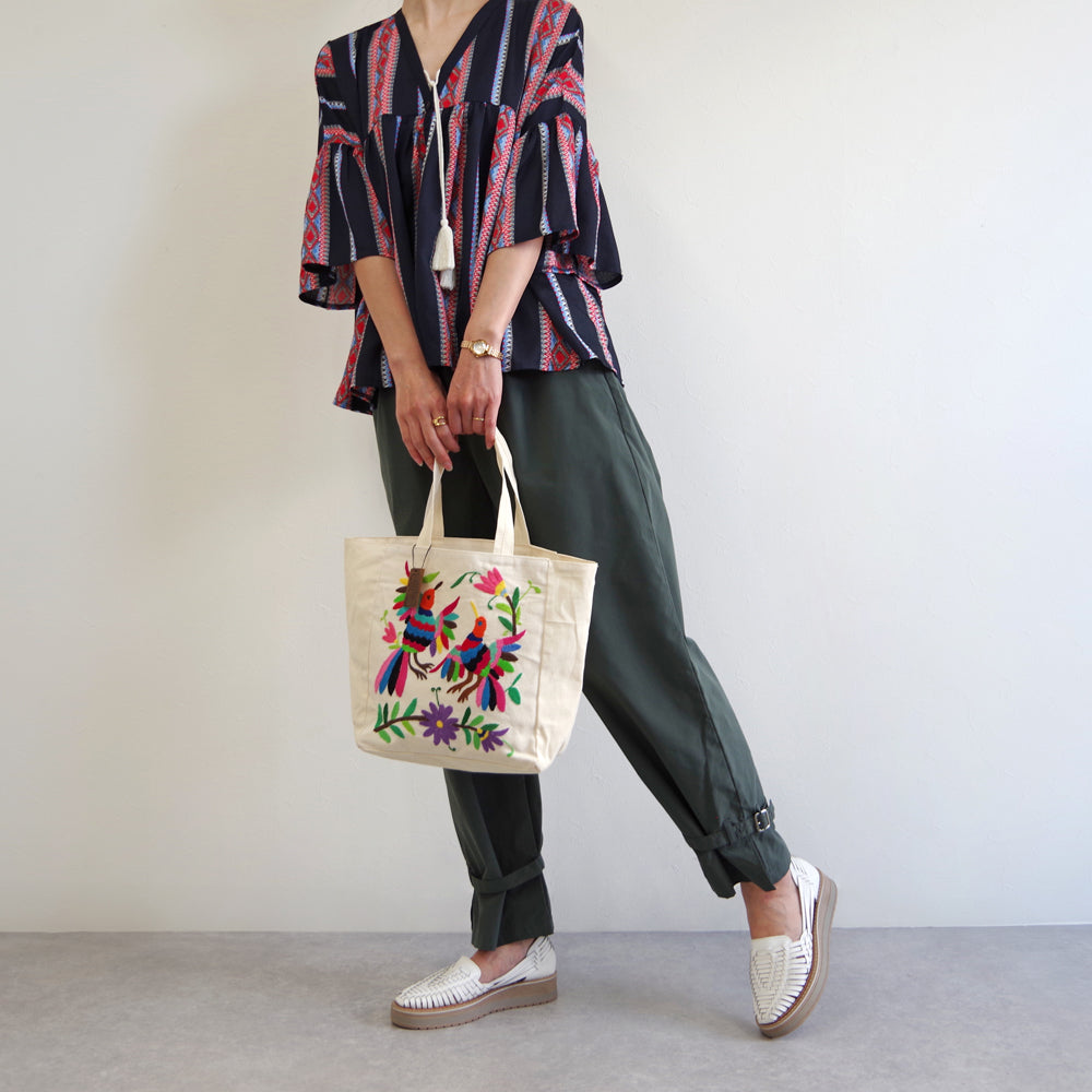 【WOVEN ウーヴン】オトミ スモール トートバッグ 【OTOMI SMALL TOTE BAG】 メキシコ製 刺繍バッグ