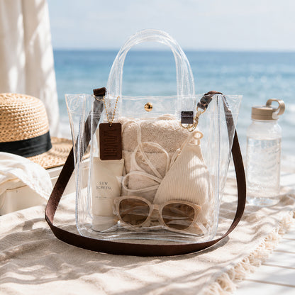 WOVEN ウーヴン 【CLEAR PVC TOTE】 クリアトートバッグ ショルダーバッグ クリアバッグ 2WAY PVC 透明バッグ 推し活 ビーチバッグ  軽量