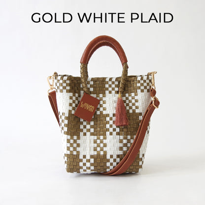 【WOVEN ウーヴン】Mini Shoulder Tote ミニショルダートート メルカドバッグ 旅行 レジャー 夏コーデ デイリー使い 軽量 裏地付き ミニバッグ 肩掛け 斜め掛け