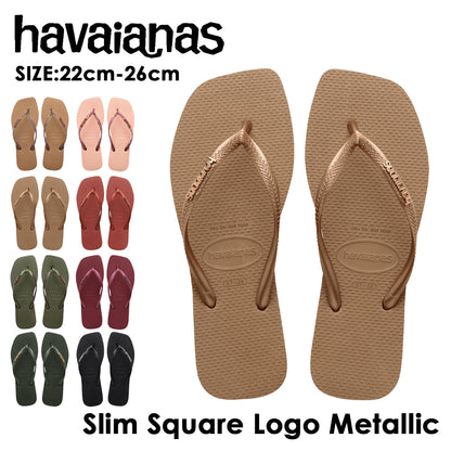 havaianas (ハワイアナス) 【日本正規代理店商品】Slim Square Logo Metallic スリム スクエア ロゴメタリック サンダル 正規品 ラバービーチサンダル