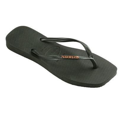 havaianas (ハワイアナス) 【日本正規代理店商品】Slim Square Logo Metallic スリム スクエア ロゴメタリック サンダル 正規品 ラバービーチサンダル