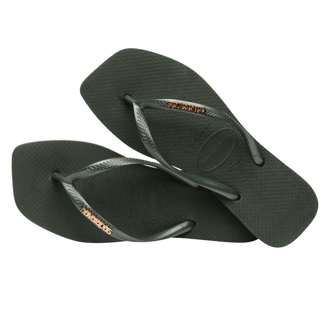 havaianas (ハワイアナス) 【日本正規代理店商品】Slim Square Logo Metallic スリム スクエア ロゴメタリック サンダル 正規品 ラバービーチサンダル